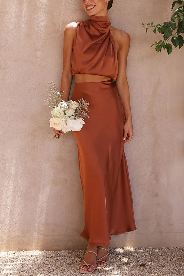 KELLY - TWO-PIECE SATIN DRESS