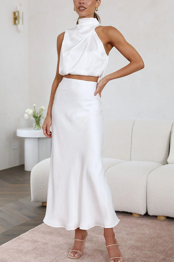 KELLY - TWO-PIECE SATIN DRESS