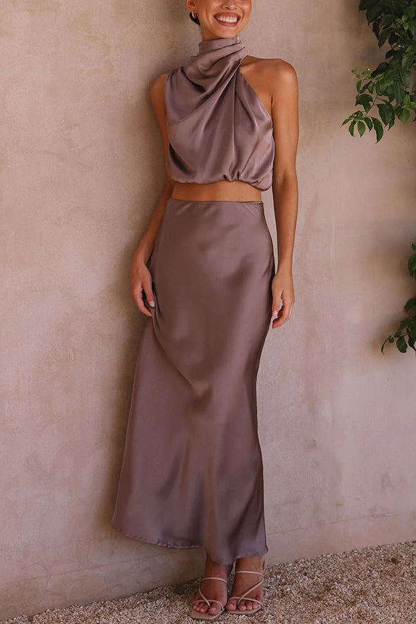 KELLY - TWO-PIECE SATIN DRESS