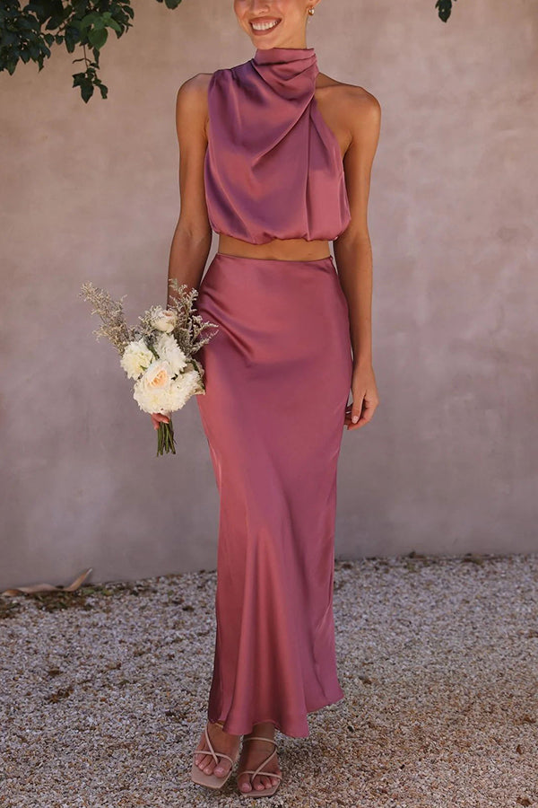 KELLY - TWO-PIECE SATIN DRESS