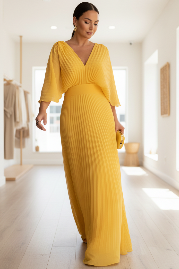 ZANA - PLEATED EVENING GOWN