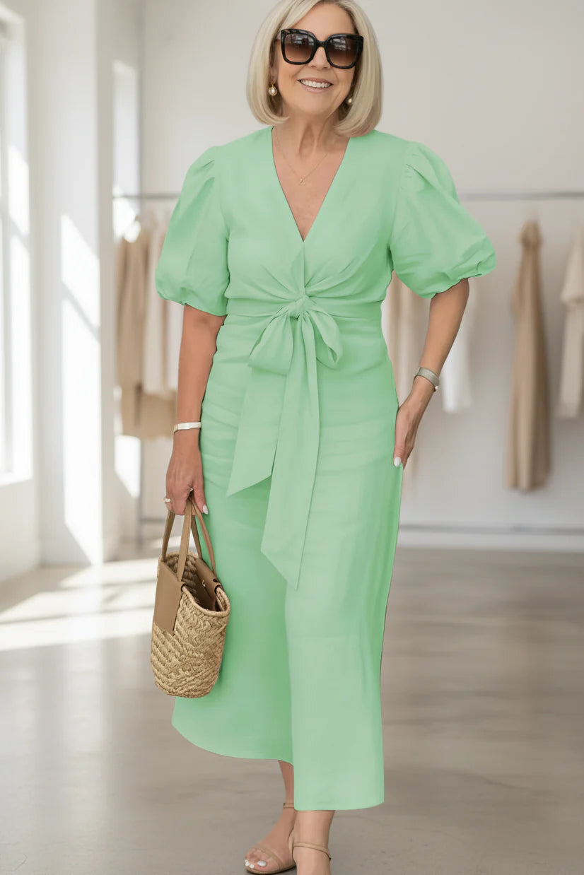 SELENA - V-NECK DRESS