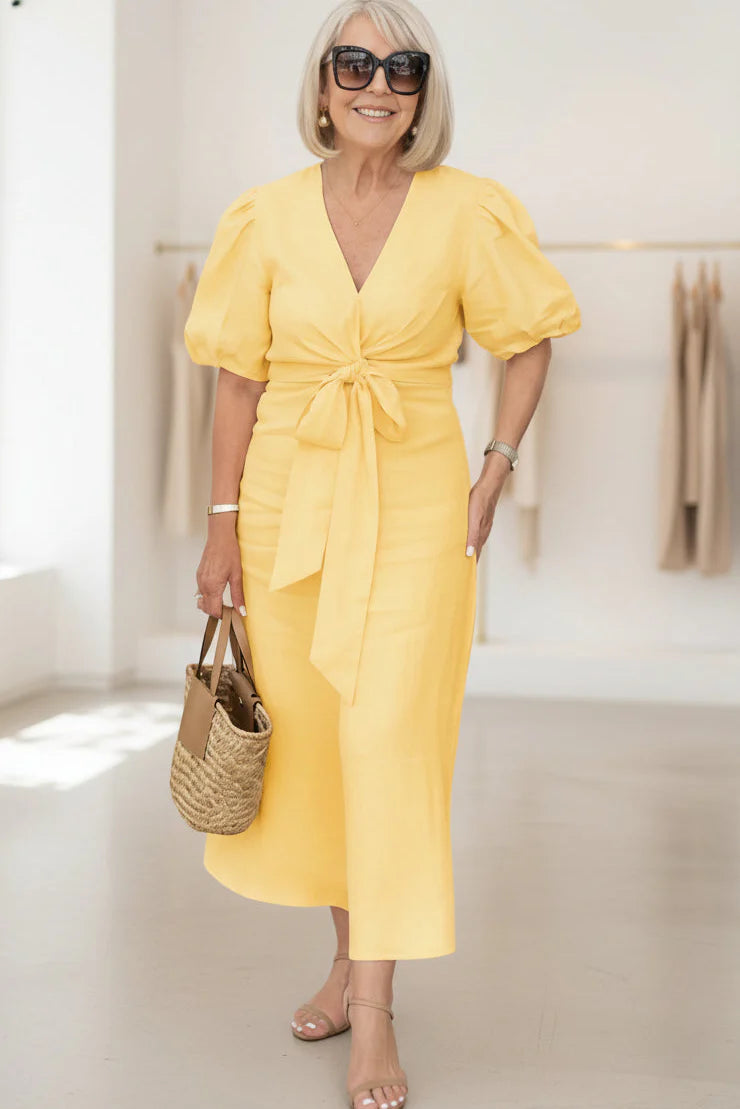 SELENA - V-NECK DRESS