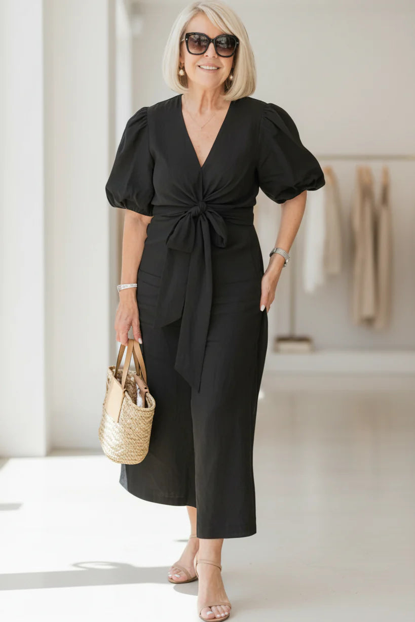 SELENA - V-NECK DRESS